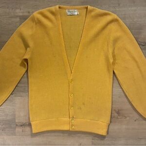 Vintage Christian Dior Yellow Cardigan Orlon Acrylic USA Large